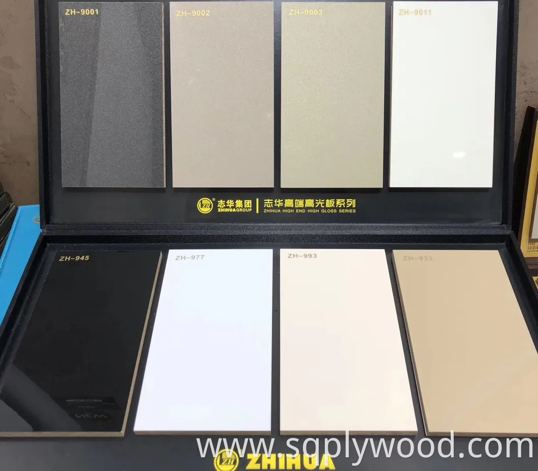 Zhihua Gloss UV Painte MDF White Color 1220X2440X18mm for Cabinet Doors